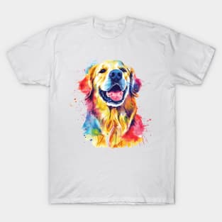 Golden Retriever Watercolor Pop Art Design for Dog Lovers T-Shirt